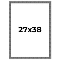 27x38 Frame Silver Black Rustic Sonoma Solid Wood Picture Frame | 1.5 Inch Moulding Width |