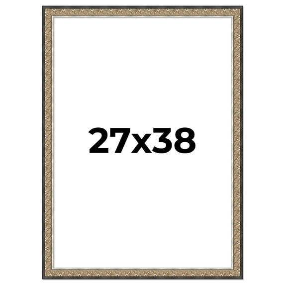 27x38 Frame Silver Real Wood Picture Frame Width 1.75 Inches | Interior Frame Depth 0.5 Inches |