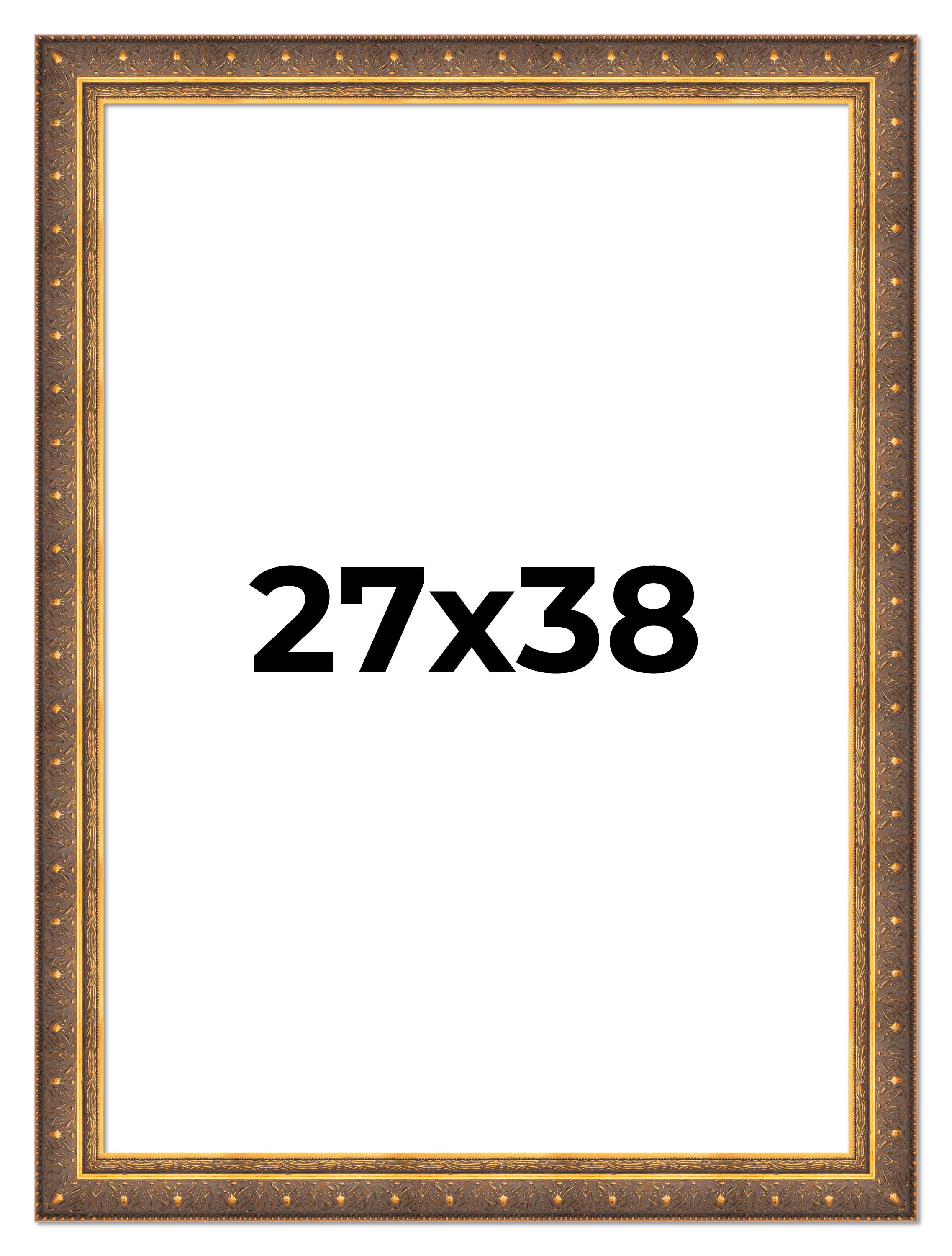 27x38 Frame Vintage Gold Solid Wood Picture Frame | 2.5 Inch