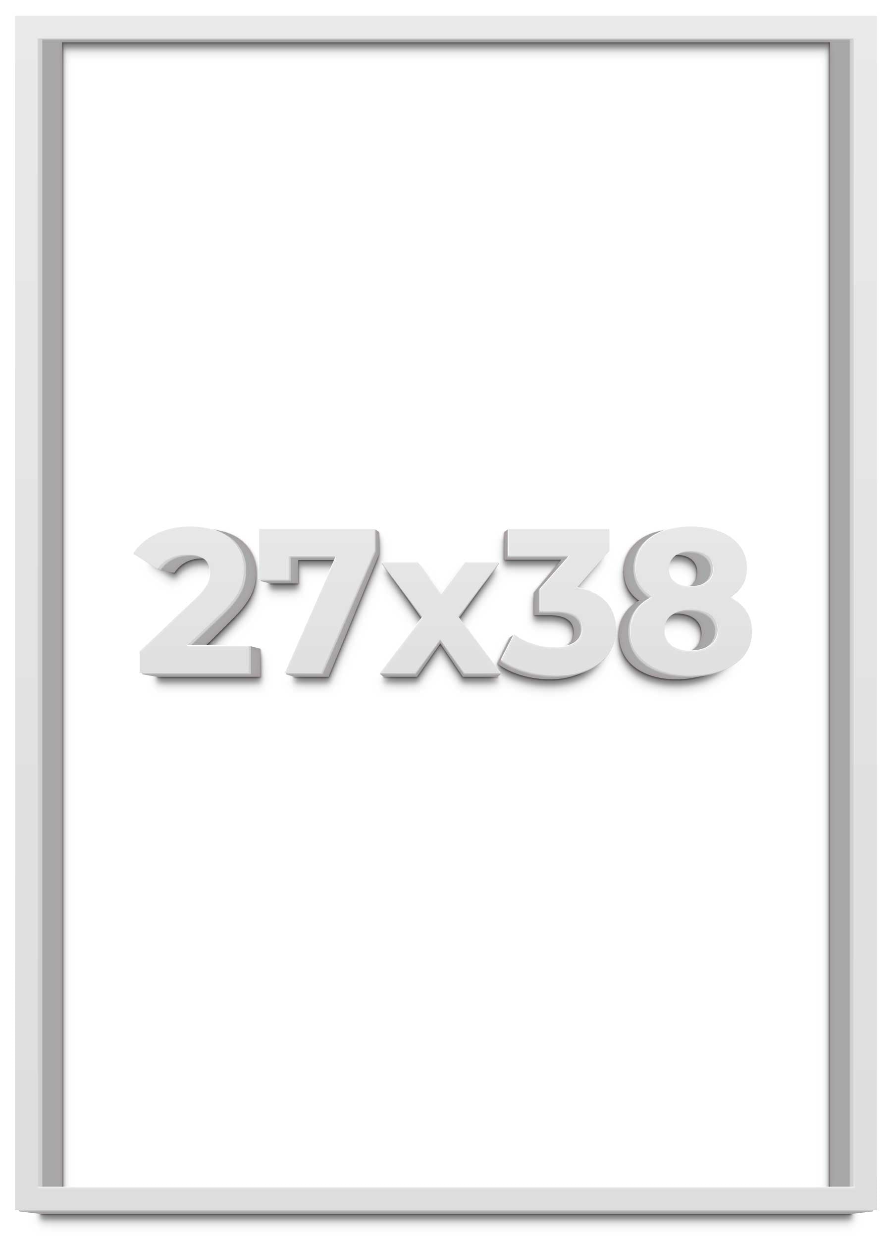 27x38 Shadow Box Frame White | 2 Inches Deep Real Wood Contemporary ...
