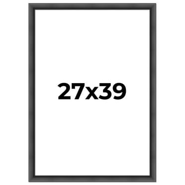 27x39 Frame Black Passaggi Solid Wood Picture Frame Width 1.5 Inches | Interior Frame Depth 0.5