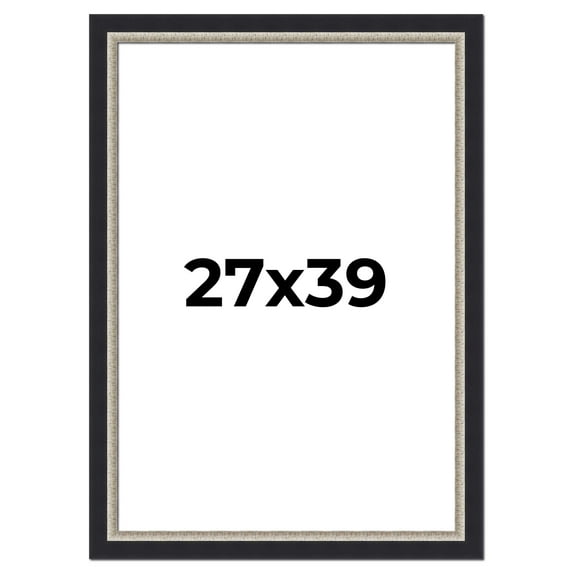 27x39 Frame Black Real Wood Picture Frame Width 2.25 Inches | Interior Frame Depth 0.5 Inches |