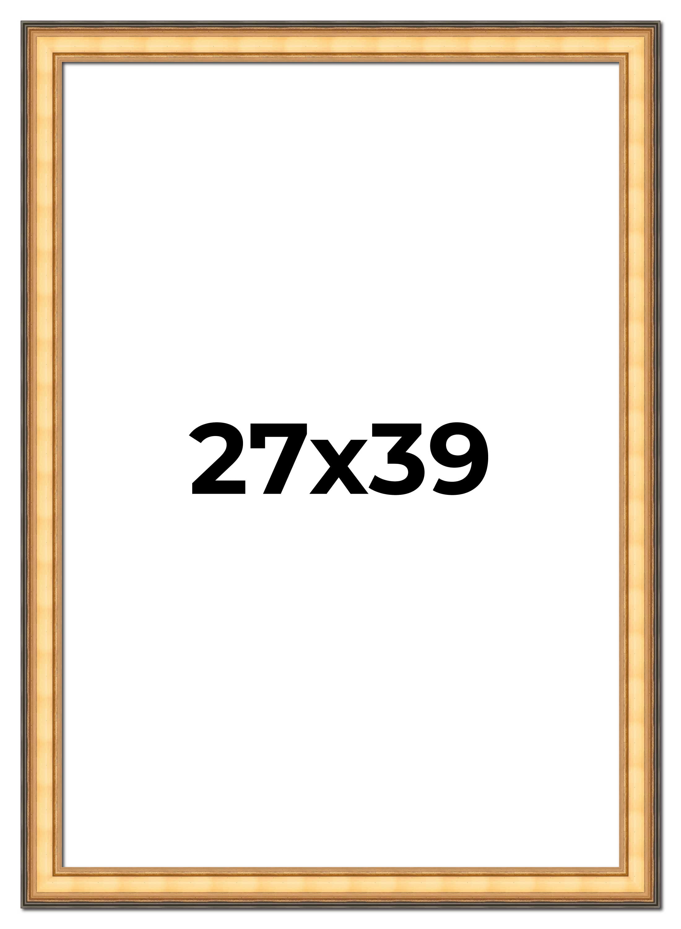 27x39 Frame Gold Plein Aire Solid Wood Picture Frame Width 2 Inches ...