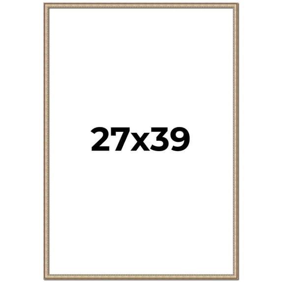 27x39 Frame Silver Real Wood Picture Frame Width 0.75 Inches | Interior Frame Depth 0.5 Inches |