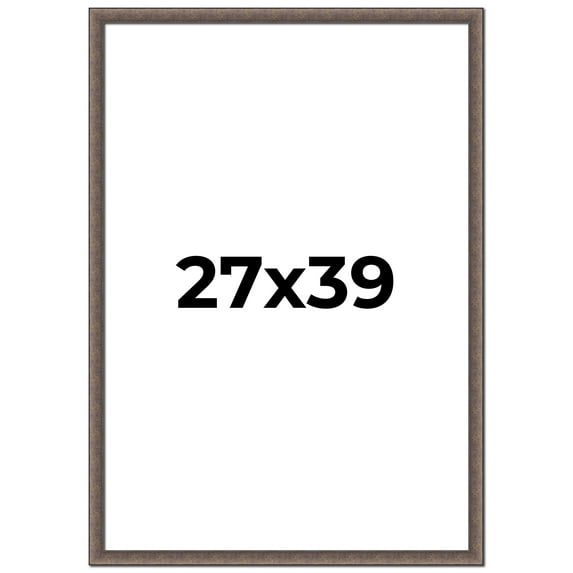 27x39 Frame Silver Real Wood Picture Frame Width 1.25 Inches | Interior Frame Depth 0.5 Inches |
