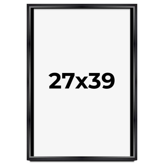 27x39 Shadow Box Frame Black | 1.25 inches Deep Real Wood Contemporary Shadowbox Display Frame | UV