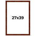 thumbnail image 1 of 27x39 Walnut Brown Veneer Real Wood Picture Frame Width 1.75 inches | Interior Frame Depth 0.5, 1 of 8