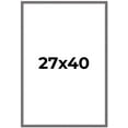 thumbnail image 1 of 27x40 Frame Blue Kingsley Pewter Solid Wood Picture Frame Width 0.75 Inches | One Sheet Movie, 1 of 8