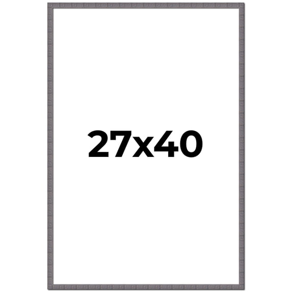 27x40 Frame Blue Kingsley Pewter Solid Wood Picture Frame Width 0.75 Inches | One Sheet Movie