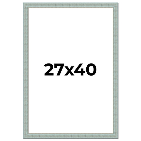27x40 Frame Blue Teal Distressed Solid Wood Picture Frame | 1.625 Inch Moulding Width | Sonoma Blue