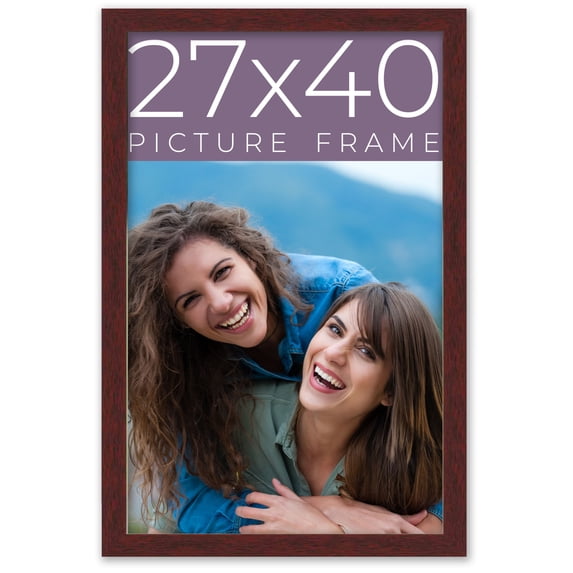 27x40 Frame Brown Solid Wood Picture Frame Width 0.75 Inches | One Sheet Movie Poster Frame | Dark