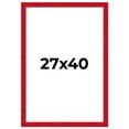 thumbnail image 1 of 27x40 Frame Red Burl Solid Wood Picture Frame Width 1.75 Inches | One Sheet Movie Poster Frame |, 1 of 8