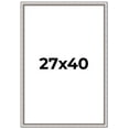 thumbnail image 1 of 27x40 Frame Silver Real Wood Picture Frame Width 1.25 Inches | One Sheet Movie Poster Frame |, 1 of 8