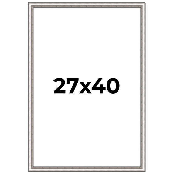 27x40 Frame Silver Real Wood Picture Frame Width 1.25 Inches | One Sheet Movie Poster Frame |
