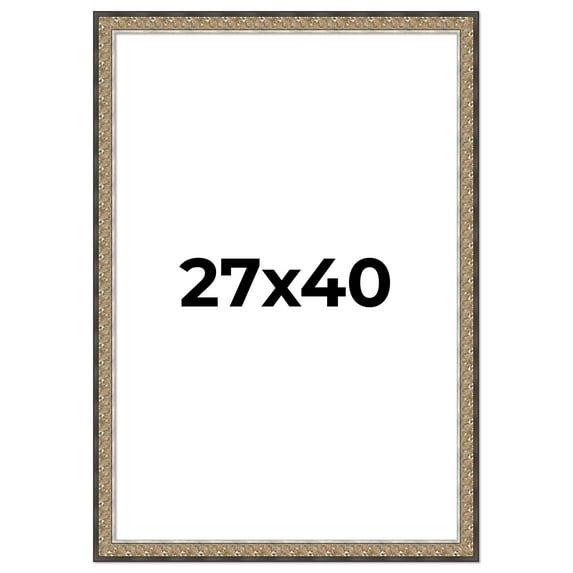 27x40 Frame Silver Real Wood Picture Frame Width 1.75 Inches | One Sheet Movie Poster Frame |