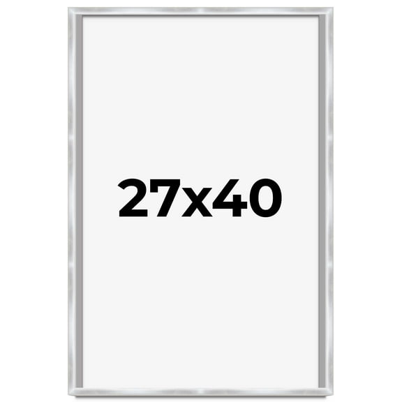 27x40 Frame Silver Whitewashed Wood Grain Solid Wood Shadow Box | 0.75 Inch Moulding Width | 0.75