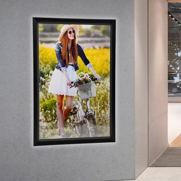 27x40'' LED Poster Movie Frame Backlit Light Box Advertising Sign Display 12V, 2A 18W for Home Theaters, Interior Decoration, Retail Stores