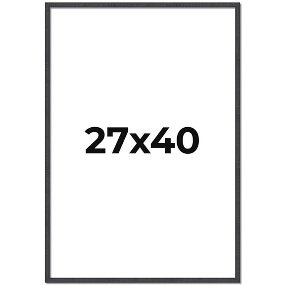 27x40 Rustic Brown Real Wood Movie Poster Frame Width 0.75 inches | Interior Frame Depth 0.5 inches