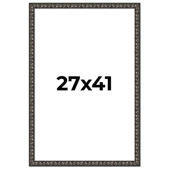 27x41 Frame Black-Brown Medieval Solid Wood Picture Frame | 1.5 Inch Moulding Width | Gotham