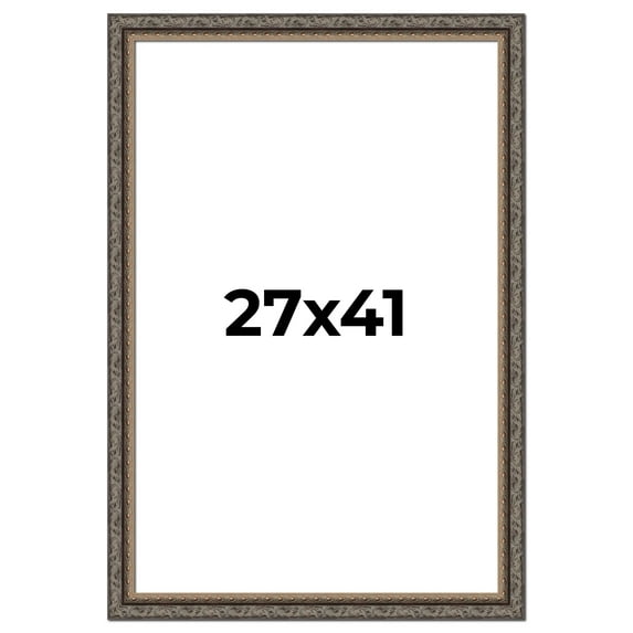 27x41 Frame Black Real Wood Picture Frame Width 2 inches | Interior Frame Depth 0.5 inches | Fitz