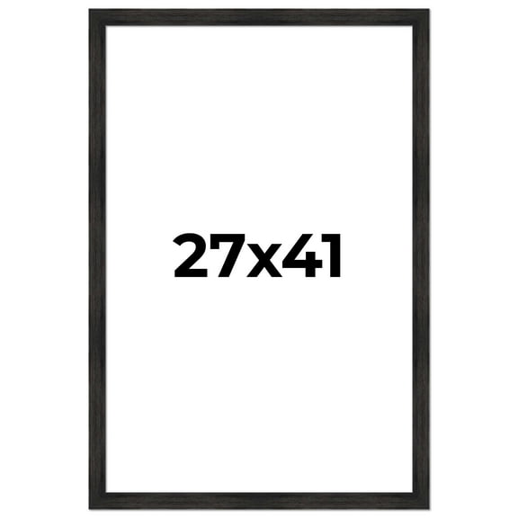 27x41 Frame Black Rustic Barnwood Solid Wood Picture Frame | 1.5 Inch Moulding Width | Includes UV