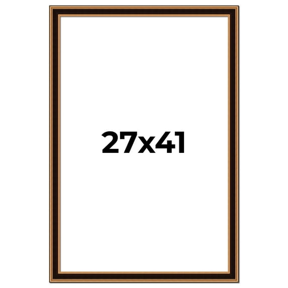 27x41 Frame Gold Brown Plein Air Vintage Solid Wood Picture Frame | 1.75 Inches Moulding Width |