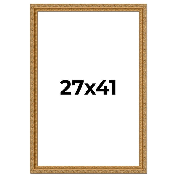 27x41 Frame Gold Ornate Solid Wood Picture Frame | 2 Inch Moulding Width | Firman Traditional Photo