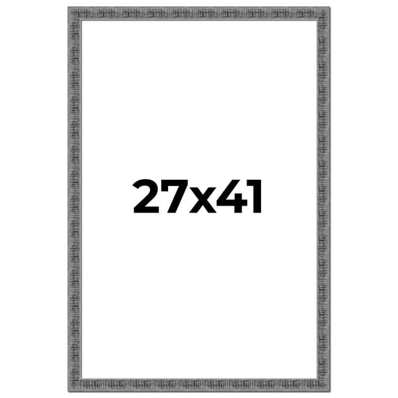 27x41 Frame Silver Black Rustic Sonoma Solid Wood Picture Frame | 1.5 Inch Moulding Width |