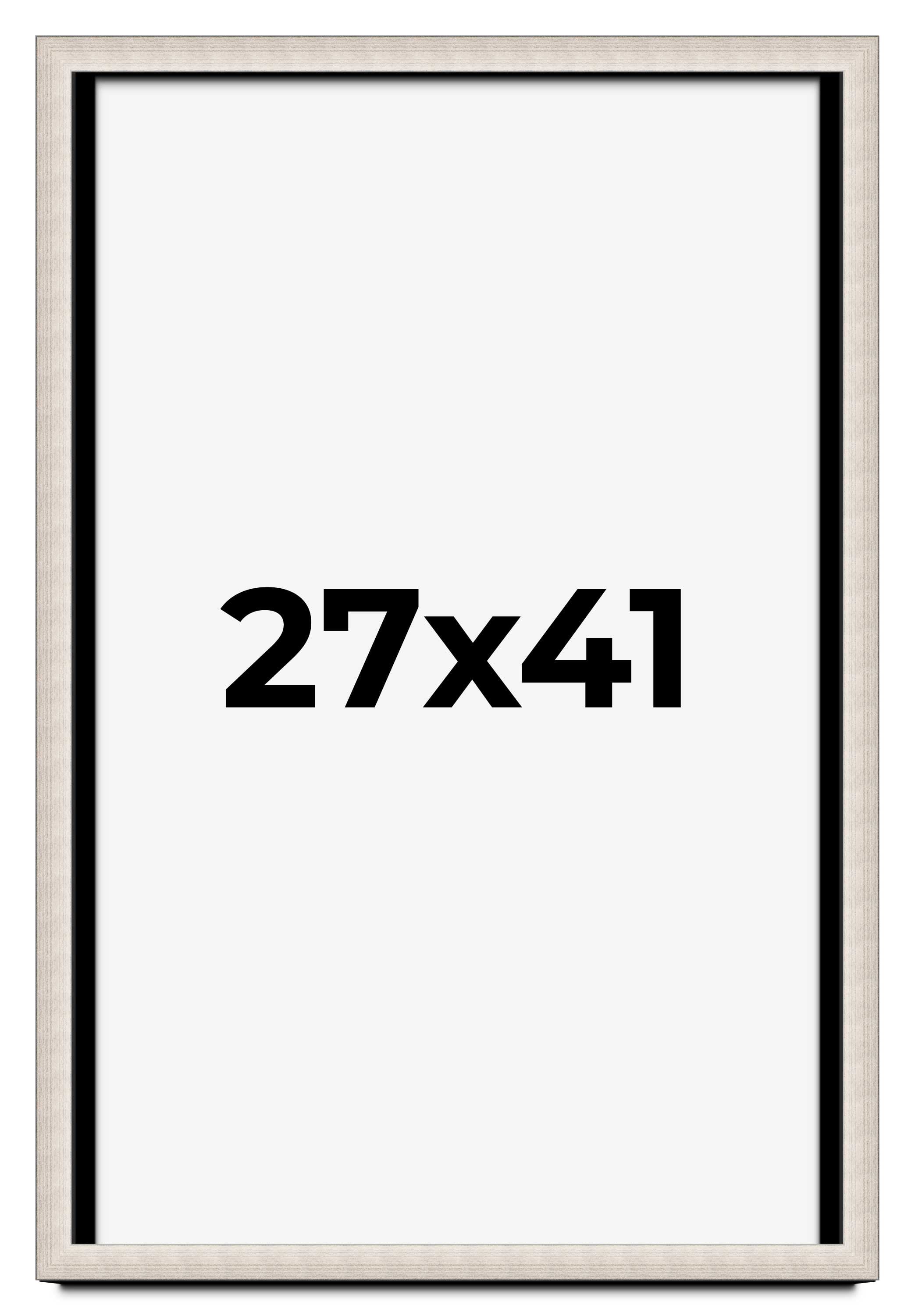 27x41 Shadow Box Brushed Silver | 1.5 Inch Deep | 1.25 Inch Moulding ...