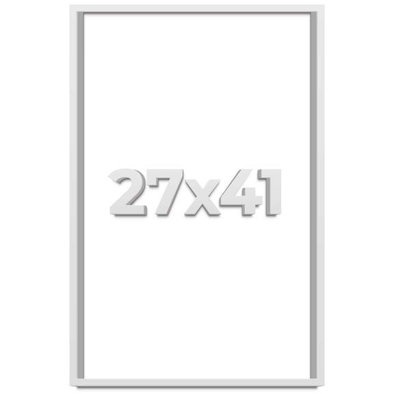 27x41 Shadow Box White Contemporary Wood Shadow Box with White Acid-Free Backing, UV Acrylic &