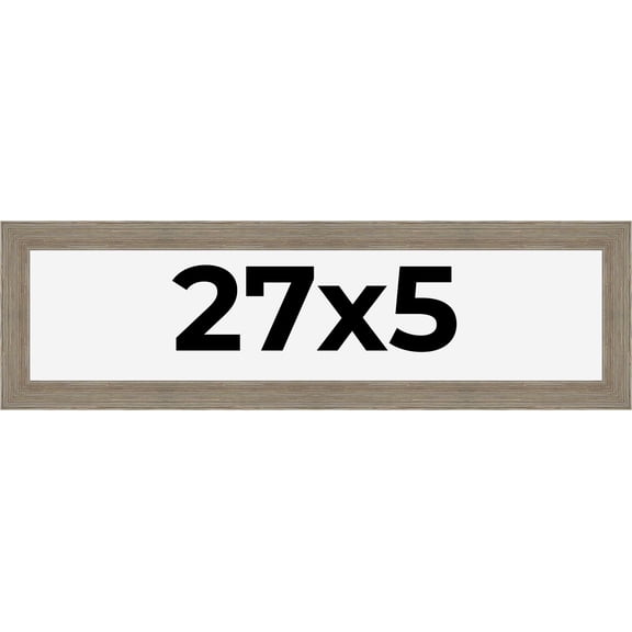 27x5 Frame Gray Barnwood Rustic Solid Wood Picture Frame | 1.5 Inch Moulding Width | Includes UV