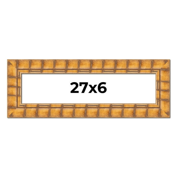27x6 Frame Beige Real Wood Picture Frame Width 3 inches | Interior Frame Depth 0.5 inches | Natural