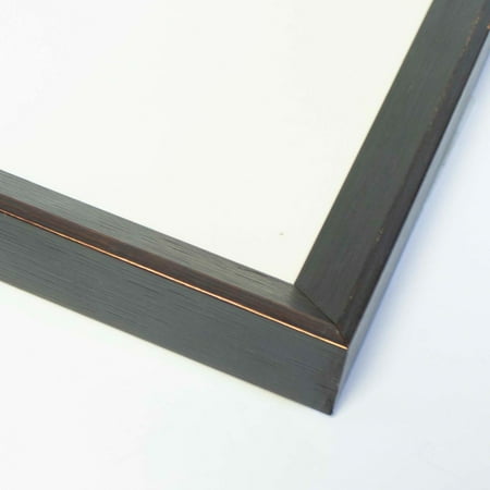 27x6 Frame Black & Bronze Solid Wood Picture Frame Width 0.75 Inches | Interior Frame Depth 0.75