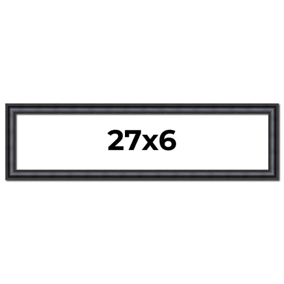 27x6 Frame Black Real Wood Picture Frame Width 1.25 inches | Interior Frame Depth 0.5 inches |