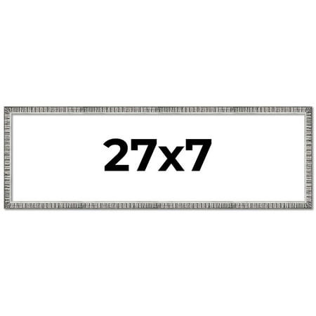 27x7 Frame Silver Picture Frame - Complete Modern Photo Frame Includes UV Acrylic Shatter Guard