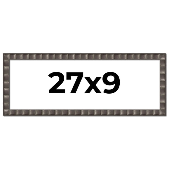 27x9 Frame Black Brown Chestnut Mosaic Solid Wood Picture Frame | 1.125 Inch Moulding Width |