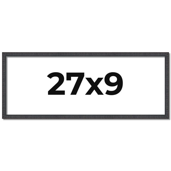 27x9 Frame Brown Solid Wood Picture Frame - Complete Modern Photo Frame Includes UV Acrylic