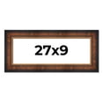 thumbnail image 1 of 27x9 Frame Brown Walnut Gold Ornate Trim Solid Wood Plein Air Picture Frame | 3 Inch Moulding Width, 1 of 8