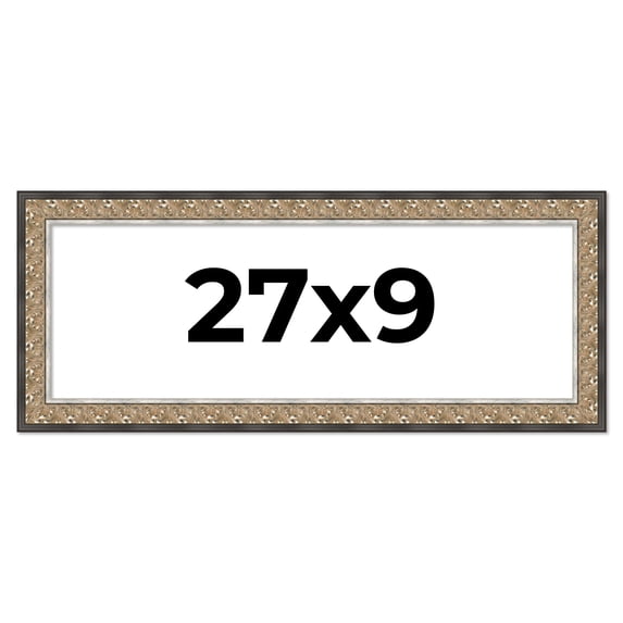 27x9 Frame Silver Real Wood Picture Frame Width 1.75 Inches | Interior Frame Depth 0.5 Inches |
