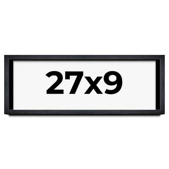 27x9 Shadow Box Frame Black | 1 Inches Deep Real Wood Farmhouse Shadowbox Display Frame | UV