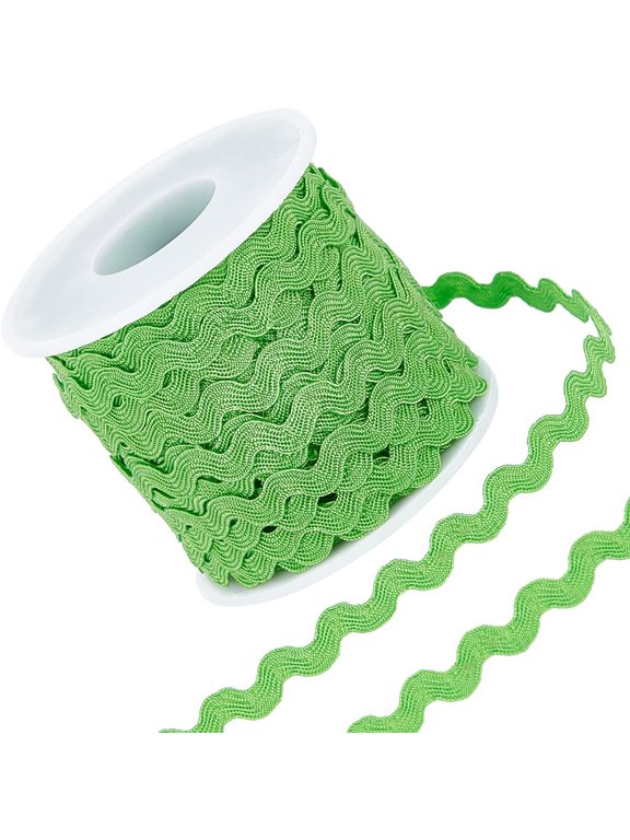 27yard/25m Rick Rack Trim Ribbon Emerald Green Wave Sewing Bending Fringe Trim 5mm/0.2 inch for DIY Sewing Crafts Wedding Bridal Dress Embellishment Party Decoration Gift Wrapping Supplies DIY Lime