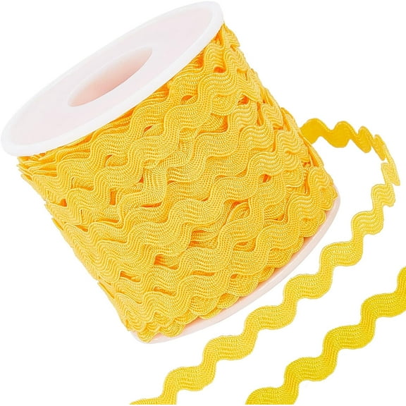 27yard/25m Rick Rack Trim Ribbon Light Orange Wave Sewing Bending Fringe Trim 5mm/0.2 inch for DIY Sewing Crafts Wedding Bridal Dress Embellishment Party Decoration Gift Wrapping Supplies DIY