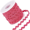 thumbnail image 1 of 27yard Deep Pink Polyester Rick Rack Wave Bending Fringe Trim Braided Woven Fabric Ribbon for DIY Sewing, 1 of 9