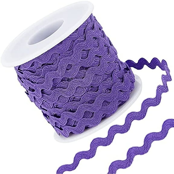 27yard Deep Purple Polyester Rick Rack Wave Bending Fringe Trim Woven Fabric Ribbon for DIY Sewing