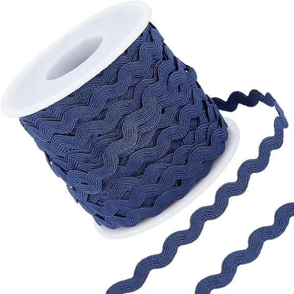 27yard Rick Rack Trim Ribbon Dark Blue Wave Sewing Bending Fringe Trim 5mm/0.2 inch