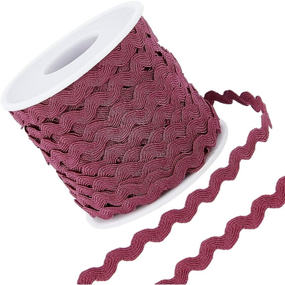 27yard Rick Rack Trim Ribbon Dark Red Wave Sewing Bending Fringe Trim 5mm/0.2 inch for DIY Sewing Crafts Wedding Bridal Dress Embellishment Party Decoration Gift Wrapping Supplies