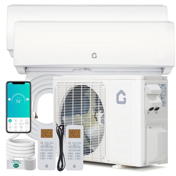 28,000 BTU Dual Zone Mini Split Air Conditioner with Heat Pump – 18K+18K Ductless Wall Mounted AC System, 20 SEER2 High Efficiency, Pre-Charged Condenser, 208-230V Multi-Room Cooling & Heating
