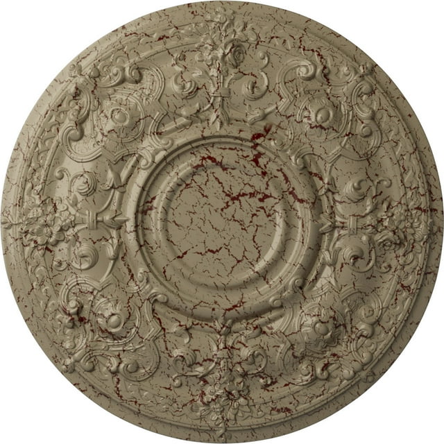 28 1/8"OD x 1 3/4"P Oslo Ceiling Medallion (Fits Canopies up to 10 1/2"), Hand-Painted Gobi Desert Crackle