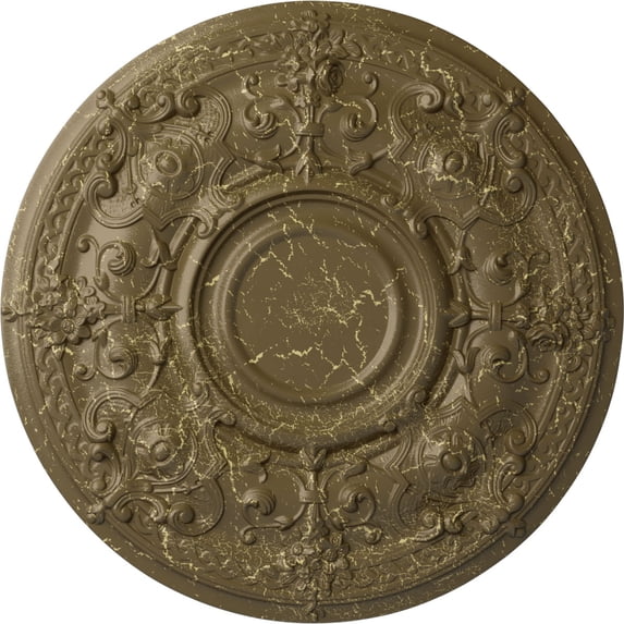 28 1/8"OD x 1 3/4"P Oslo Ceiling Medallion (Fits Canopies up to 10 1/2"), Hand-Painted Mississippi Mud Crackle