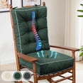 thumbnail image 1 of Parojati 28*18*5 Rocking Chair Cushion, Set of Thicken Seat & Back Chair Cushions with Memory Foam, Non-Slip Chair Pad with Ties for Indoor&Outdoor Rocker Dark Green, 1 of 10